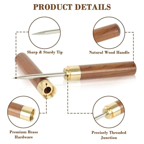 Image of Premium Ice Pick with Wooden Handle Stainless Steel Ice Crusher Tool for Cocktails, Bar & Home Use, Durable Manual Ice Breaking Tool for Whiskey, Mojito, Bartending & Drink Preparation