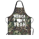 Beabes Camouflage Pattern Chef Apron 27 X 31 Inch American Military Army Soldier Survival Woodland Forest Non-Pilling Bib Apron For BBQ Grilling Gardening With Adjustable Neck Strap
