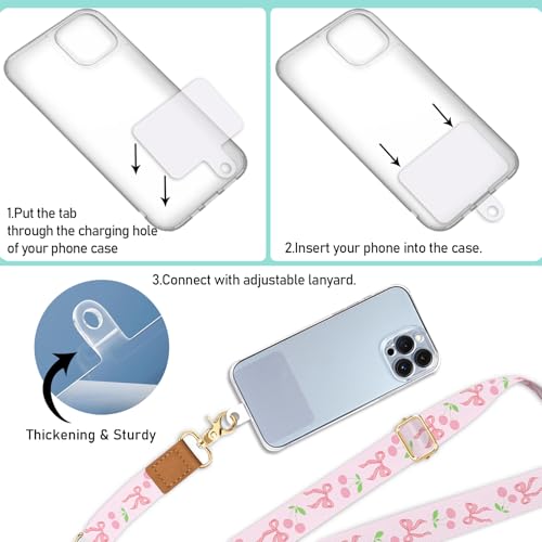 Image of Piefly Cell Phone Lanyard Crossbody Wrist Strap Adjustable for Women Girly | Travel Daily, Cute, Around the Neck, Hands-free, Universal, Fit Key ID badge, Accessories, Compatible with Most Smartphones