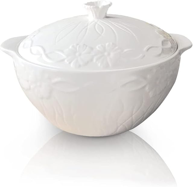 Ramen Bowls Dinnerware French Onion Soup Bowls with Handles and lids, Ceramic Soup Serving Crocks Stock Pot for Cereal, Beef Stew, Chili, Pasta, Pot Pies, Microwave, Oven Safe Home Kitchen (B) ( Color