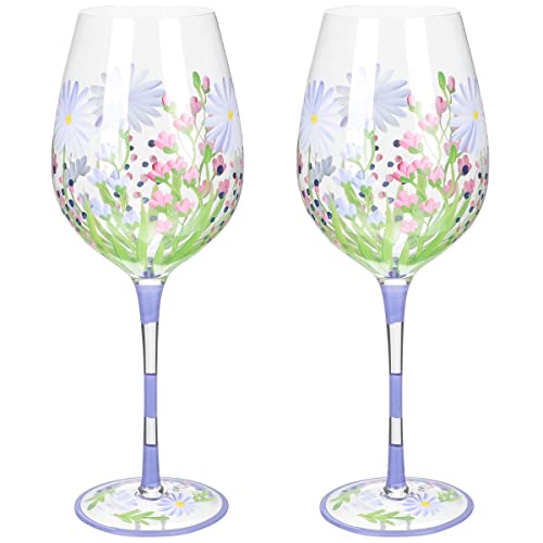 Hemoton Wine Glasses 2Pcs Daisy Flower Painted Hand- Painted Wine Cup Glass Drinking Cup Juice Goblets Beverage Champagne Milk Shake Glasses Cup Birthday Gift For Friends Cocktail Goblets #TOP4