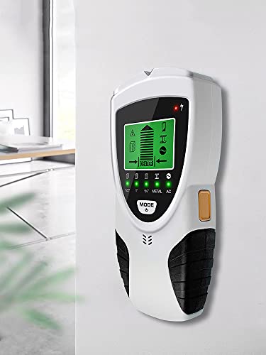 A2B Stud Finder 5 In 1 High Accuracy Wall Scanner With Lcd Display And Audio Alarm Automatic Calibration Portable Electronic Wall Detector For Metal Studs Ac Wire Detection A2B(Silver) #TOP1