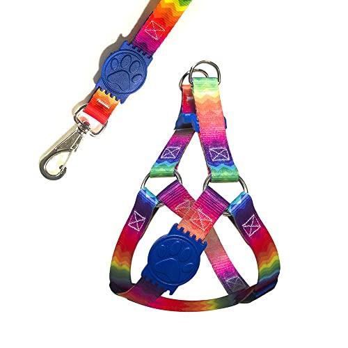 Peitoral para Cachorros,Porte Médio, Ajuste Fácil no Corpo do Pet,Rainbow, Coleira Peitoral Reguláve