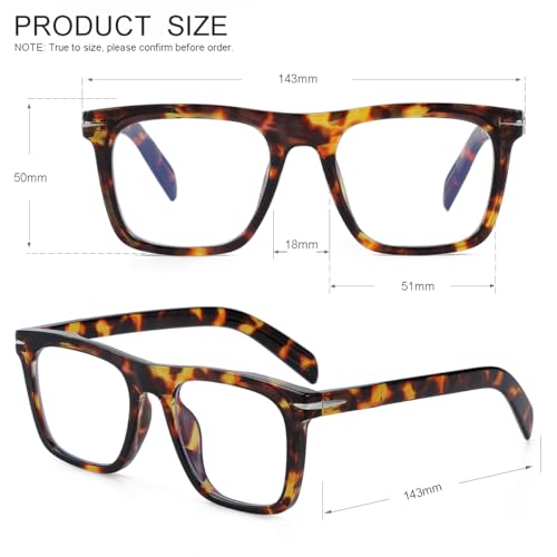 Image of JOVAKIT Square Frame Glasses for Women Men Non-prescription Clear Lens Eyeglasses Anti-Blue Light Lens Eyewear