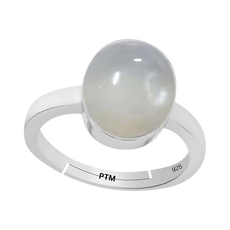 ptm Moonstone/Ch&rakant 9.25 Ratti or 8.5 Carat Astrological Certified Natural Gemstone bis Hallmark 925 Sterling Silver Adjustable Ring for Unisex - 2v1925-picture-24
