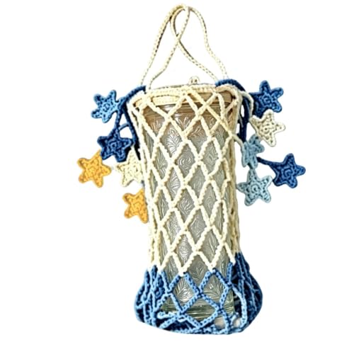 Sac au crochet pour gourde et tote bag à pompon pour bouteille