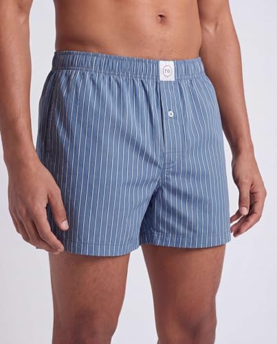 Image of Real Essentials 3 Pack: Men's Woven Cotton Poplin Lounge Shorts Sleep Casual Comfy Loose Fit Elastic Waist PJ Bottoms Pockets