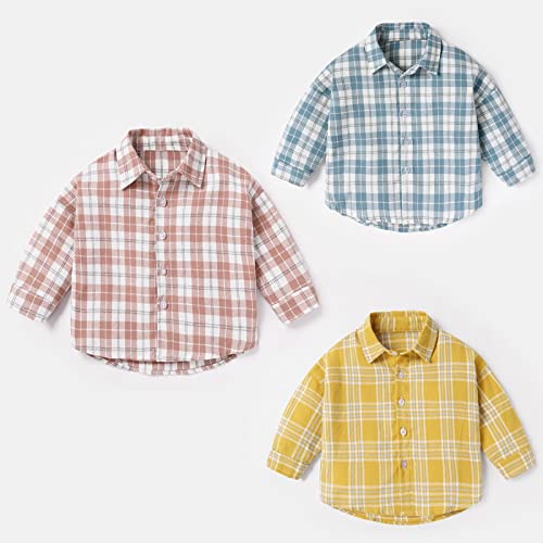 Toddler Baby Boys Girls Plaid Flannel Shirt Long Sleeve Button Down Jacket Kids Shacket Coat Jacket Fall Boys Tshirt2