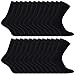 Fullluwaa 12 Paar Socken Herren Damen,Soft Baumwolle Herrensocken,Lange Arbeitssocken Schwarz