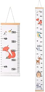 Xinzistar Height Chart for Kids Canvas Wall Hanging Growth Chart Nursery Height Measuring Ruler for Baby Boys Girls Children Bedroom Decoration (Animals)