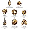 MakemadeDIY 16 Pcs Leopard Print Clear Acrylic Charms for Jewelry Making Flower Fish Tail Shell Pendants for Crafting Bracelets Necklaces Earrings Keychains #3