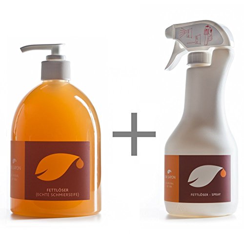 BIO Fettlöser - echte Schmierseife 500 ml SET Uni Sapon - Konzentrat - chemiefrei - umweltschonend - zertifiziert - pflanzliche Inhaltsstoffe - Vegan, Größe:500 ml