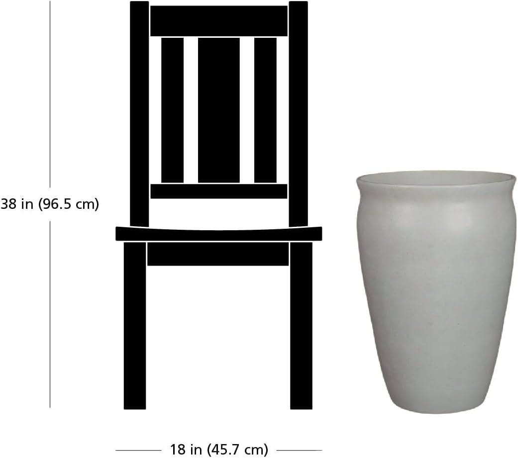 Planter 20 Inch, Modern Indoor Outdoor Plant Pot with Drainage Hole, Weather-Resistant Gypsum Finish Garden Decor