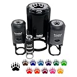 Grizzly Bear Claw Paw Self-Inking Rubber Stamp Ink Stamper for Stamping Crafting Planners - 1/2 Inch Mini - Black Ink