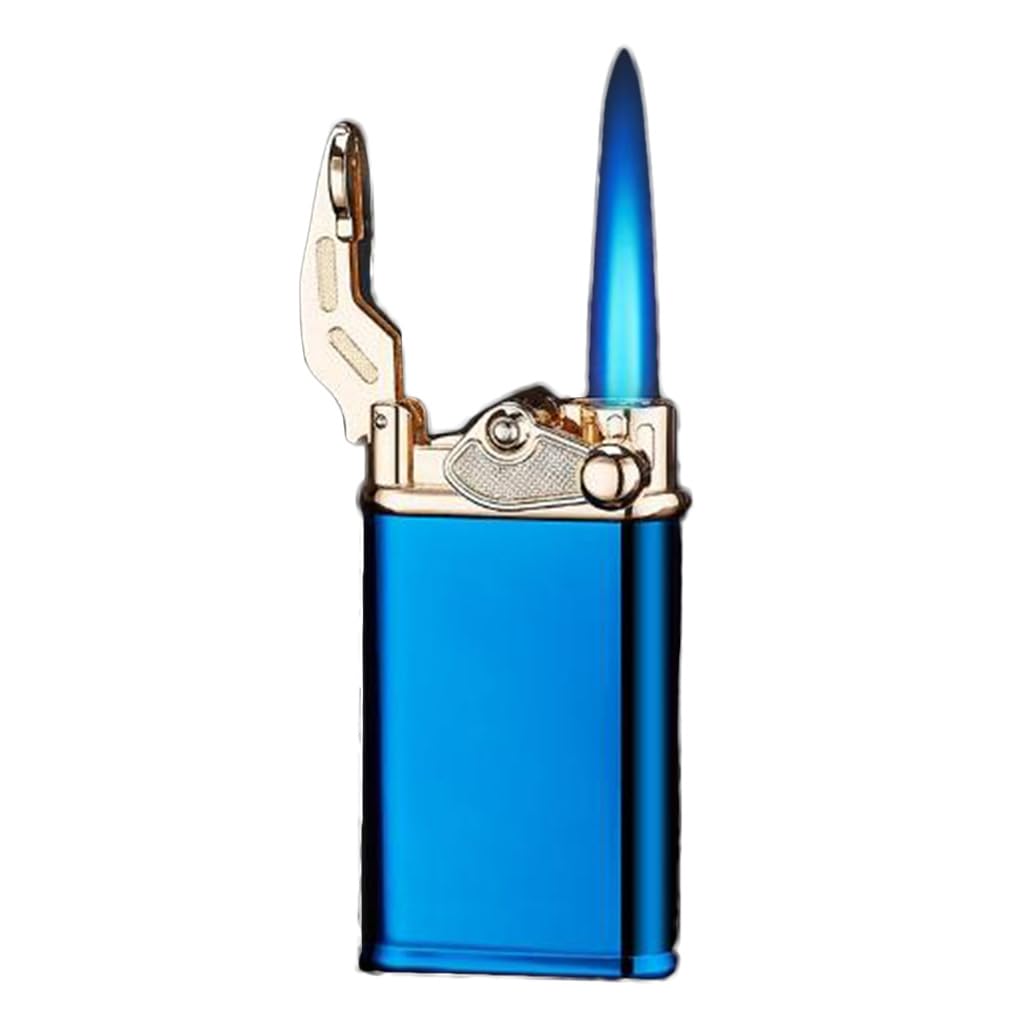 Jetflame aansteker, stormaansteker, jetflame aansteker, 20 cm, navulbaar, winddicht, lange staafaansteker, navulbaar voor kaarsen, keuken, barbecue, camping (zonder gas) (zwart, L