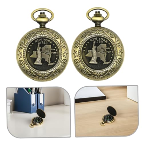 Brújula Vintage de Bolsillo con Mini Colgante, Set de 2 miniatura 3