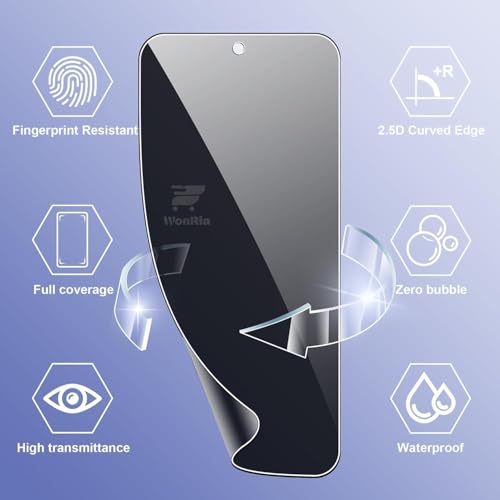 Image of WonRia Pack 1 - Privacy Screen Guard Protector for Realme 16 Pro Plus 5G Unbreakable Membrane Anti-Spy |Flexible TPU Film | Installation Kit | Transparent