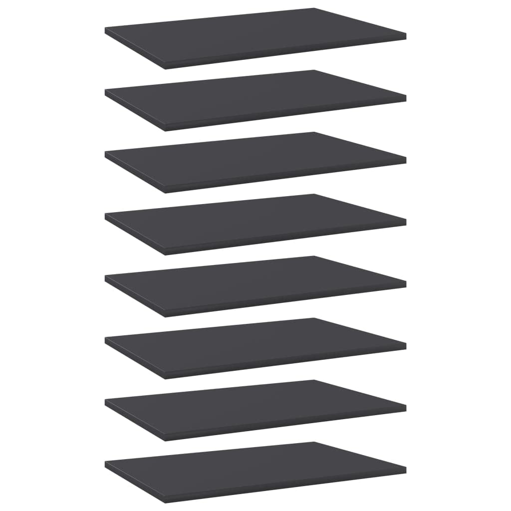 Bücherregal Bretter 8 Stk. Grau 60 x 40 x 1,5 cm Holzwerkstoff für Regal system, Wand, Stand, Bücher, Aufbewahrung, modular und erweiterbar für Ordnung und Stauraum