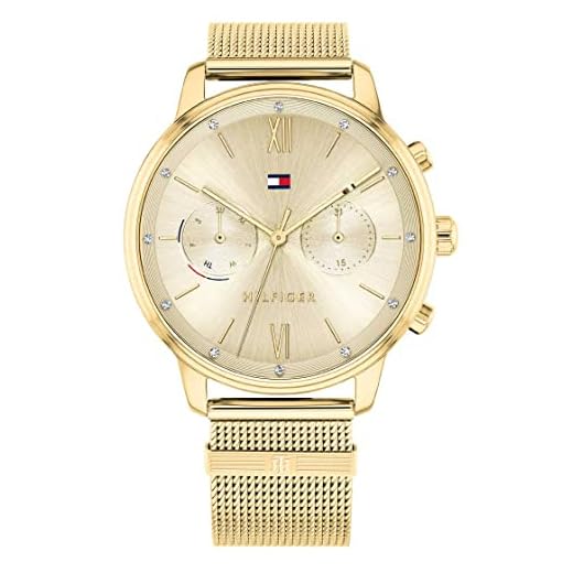 Tommy Hilfiger Damer multiurtavla kvarts klocka blad med nät rostfritt stål armband