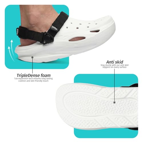 Image of YOHO Dual Hacker Clogs for Men & Boys | Waterproof Monsoon Footwear & Rainy Sandals | Adjustable Strap