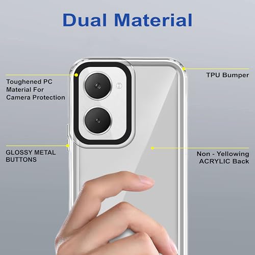 Image of amazon basics Back Case Cover for Vivo Y18e | Compatible for Vivo Y18e Back Cover | Case Cover with Camera Protection | (TPU + PC | Transparent)