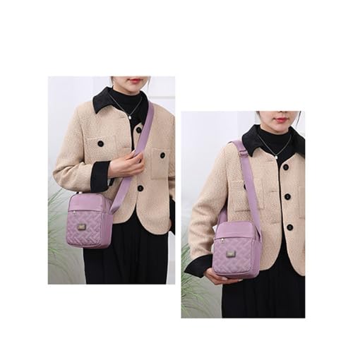 Women Oxford Cloth Crossbody Bag Embroidery Multi-Zipper Shoulder Bag Adjustable Strap Crossbody Bag Suitable for Travel4