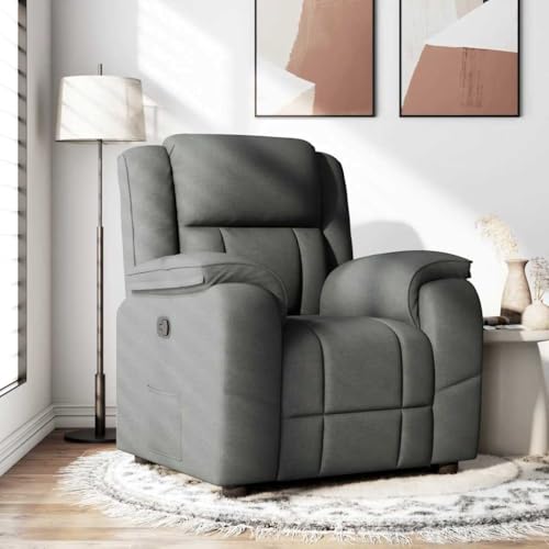 Sillón Plegable Tela Gris Oscuro miniatura 2