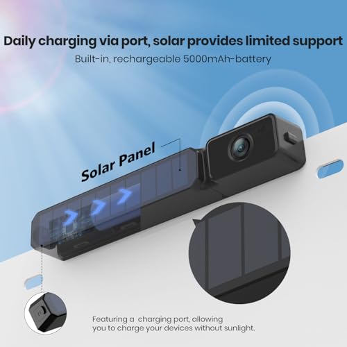 Image of Foxpark Solar Wireless Backup Camera, 1080P 5'' Monitor Back Up Camera Systems Wireless, 3 Mins DIY Installation, Reverse Camera for Car, Truck, Van, RV