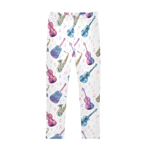 Girls' Athletic Leggings Ankle Length Yoga Dance Pants Kids Teen 4T Colorful Musical Instruments
