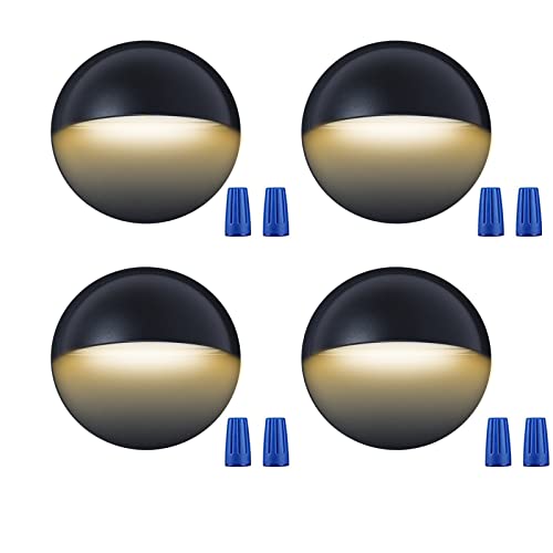 YZGWZLD 4 Stück Terrassen Einbaustrahler LED Wandleuchte Treppenleuchte,Niederspannung Deckenleuchte IP65 wasserdicht, 2W Treppenlicht Outdoor Garten Hof Dekoration Landschaft Weg Stufe Keller Cover