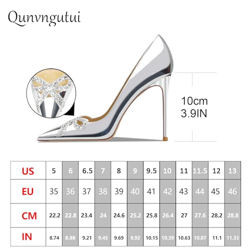 Image of Women's Pointed Toe Shallow Stiletto Heels 4.7 Inch Pumps Wedding Party Banquet Shoes