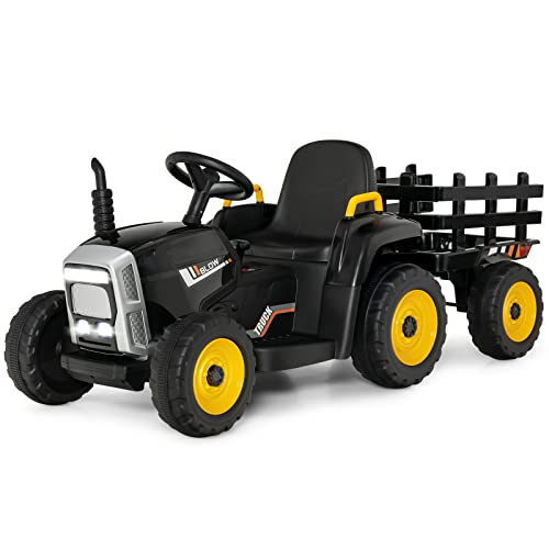COSTWAY Trattore Cavalcabile per Bambini 12V, Nero