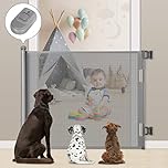 Baby Gate, MYPIN Extra Wide Retractable Dog Gates Indoor Stair Gates for Baby Pet Gates for Dogs Baby Gates for Dogs Stair Gate for Stairways, Hallways, Doorways, Indoor Upgrade