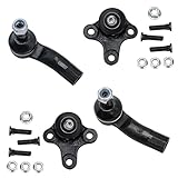 Detroit Axle - 4PC Outer Tie Rods and Ball Joints for 06-13 Audi A3 Quattro - [07-16 VW EOS] - 10-14 Golf - [07-14 GTI] - 06-09 Rabbit - [09-16 Tiguan] - [12-16 Beetle] - 06-16 Jetta - [12-16 Passat]