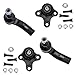 Detroit Axle - 4PC Outer Tie Rods and Ball Joints for 06-13 Audi A3 Quattro - [07-16 VW EOS] - 10-14 Golf - [07-14 GTI] - 06-09 Rabbit - [09-16 Tiguan] - [12-16 Beetle] - 06-16 Jetta - [12-16 Passat]