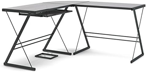 Gibson Living Madison L-Shaped Computer Desk in Black