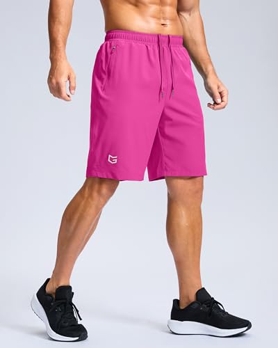 Image of G Gradual Men's Athletic Running Shorts with Zipper Pockets Quick Dry 7 inch / 5 inch / 9 inch Workout Gym Shorts for Basketball Hiking