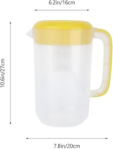 Miniatura 4 de Housoutil Jarra de agua grande de plástico con tapa, jarra de agua de 1 galón4 litros, jarra de agua para bebidas, jarra de colación inastillable,