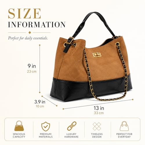 Bolso Tote Dos Tonos Acolchado para Mujer miniatura 3