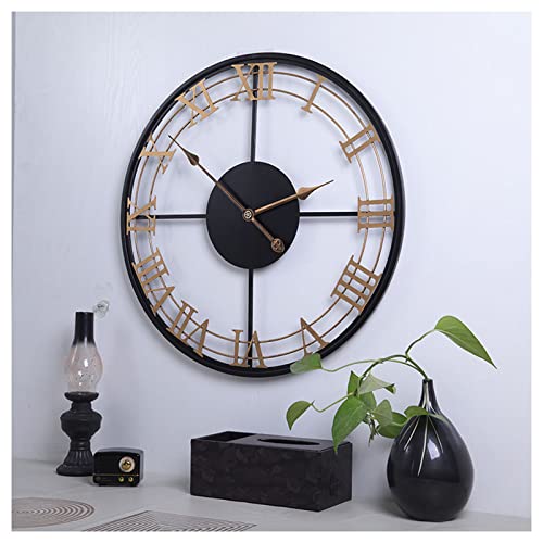 Horloge murale muette en fer forgé de 24 pouces au mécanisme fluide