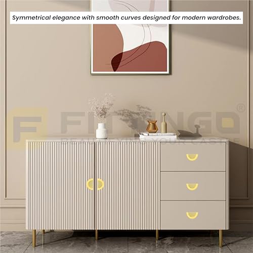 Image of VEZEL Aluminium Knobs for Drawers /Drawer Knobs for Cabinet Handle /Wardrobe Handle - Modern Cabinet Pull for Wardrobe, Drawer & Cupboard Furniture (PVD Gold) - 32mm - Pack of 2