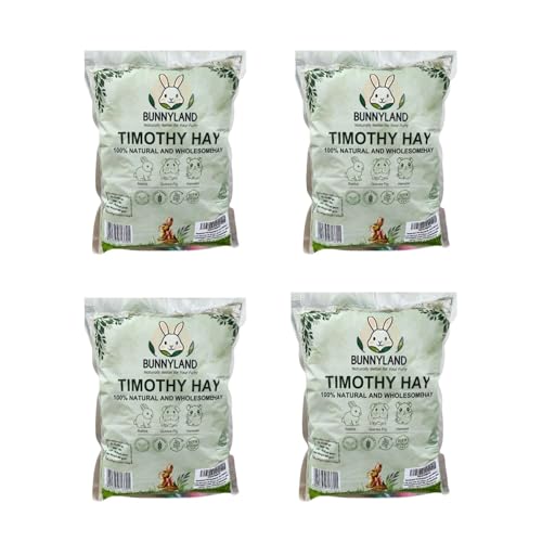 Image of Timothy Hay for Rabbits, Guinea Pigs and Hamsters for All Life Stages | 100% Natural | HIGH Fiber Food (Pack of 4)