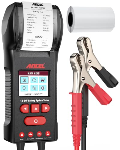 ANCEL BST600 12V 24V Battery Tester with Printer, 100-2000 CCA...
