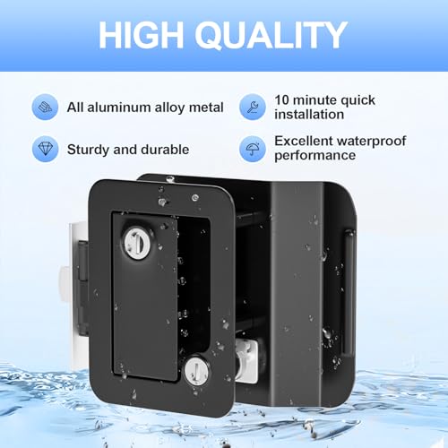 Image of Marsram Rv Door Lock Replacement Rv Lock Entry Latch Camper Door Lock All Aluminum Alloy Metal 2 Pack