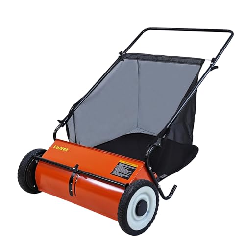 Push Lawn Sweeper, 26-Inch Width, 7 Cu. Ft. Hopper Capacity,