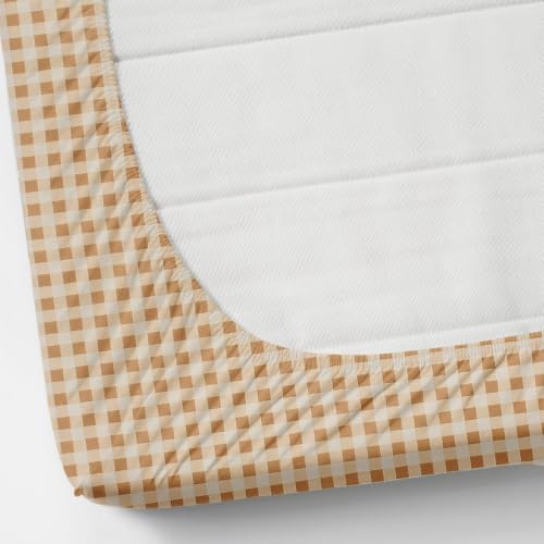 Image of NHD HOME Premium Microfiber Elastic Fitted Bedsheets with 1 King Size Pillow Covers | Single Mattress Bed with All Around Elastic 200 TC Supersoft | Size - 72 x 36 +6 inches | Latte Checks