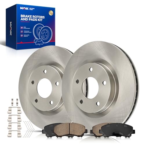 Image of KAX Front Brake Kit, OE Brake Rotors and Ceramic Brake Pads | Fits Nissan Rogue 2008 2009 2010 2011 2012 2013, Automotive Replacement Brake Kit