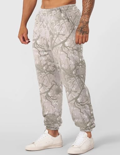 Men’s Camo Baggy Sweatpants Graphic Print Workout Streetwear Joggers Pants for Men Fleece Sweats with Pockets2