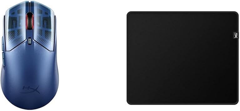 HyperX Pulsefire Haste 2 S Wireless Gaming Mouse with Heavy Duty Magnesium Alloy Shell 2.4GHz / Bluetooth for PC PS5 Xbox Series X | S Navy 9B001AA+HyperX Gaming Mouse Pad Medium Cloth for Gamers