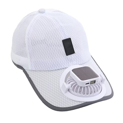 Sombrero de sol con ventilador, recargable y alimentado por energía solar, transpirable, perfecto para golf, playa, correr, senderismo y actividades al aire libre, protección solar de verano y